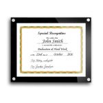 acrylic certificate frame